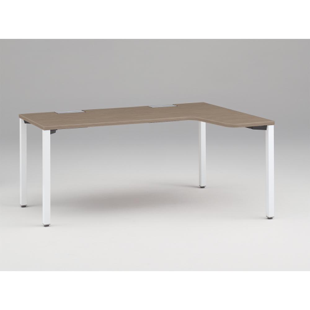 アクトリンク パーソナルテーブル 90°オペレーション（7/4） 右凸 アジャスター脚 W1200(700)×D1200(430)×H720　JP-6274KRWA-WM　［WM：天板 71/アッシュドオークM×脚 W9/ホワイトW］