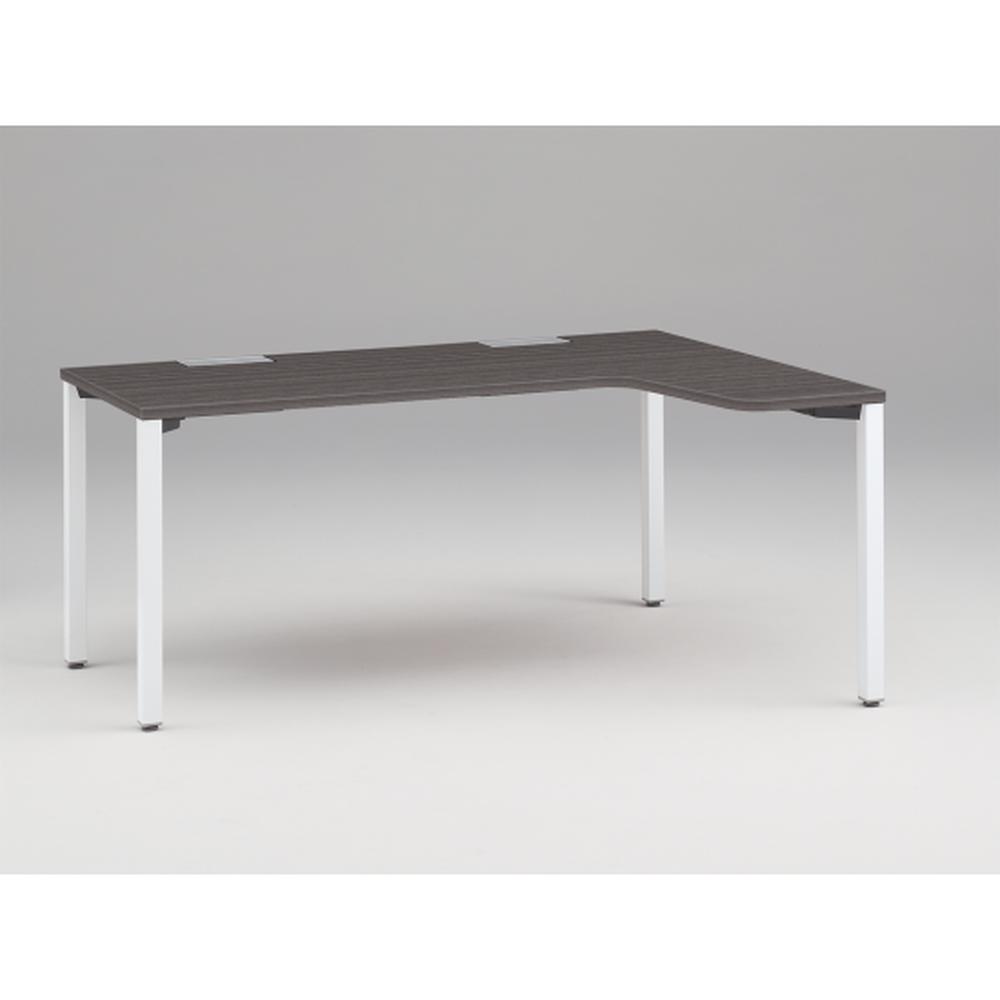 アクトリンク パーソナルテーブル 90°オペレーション（7/4） 右凸 アジャスター脚 W1200(700)×D1200(430)×H720　JP-6274KRWA-WR　［WR：天板 81/アッシュドオークD×脚 W9/ホワイトW］