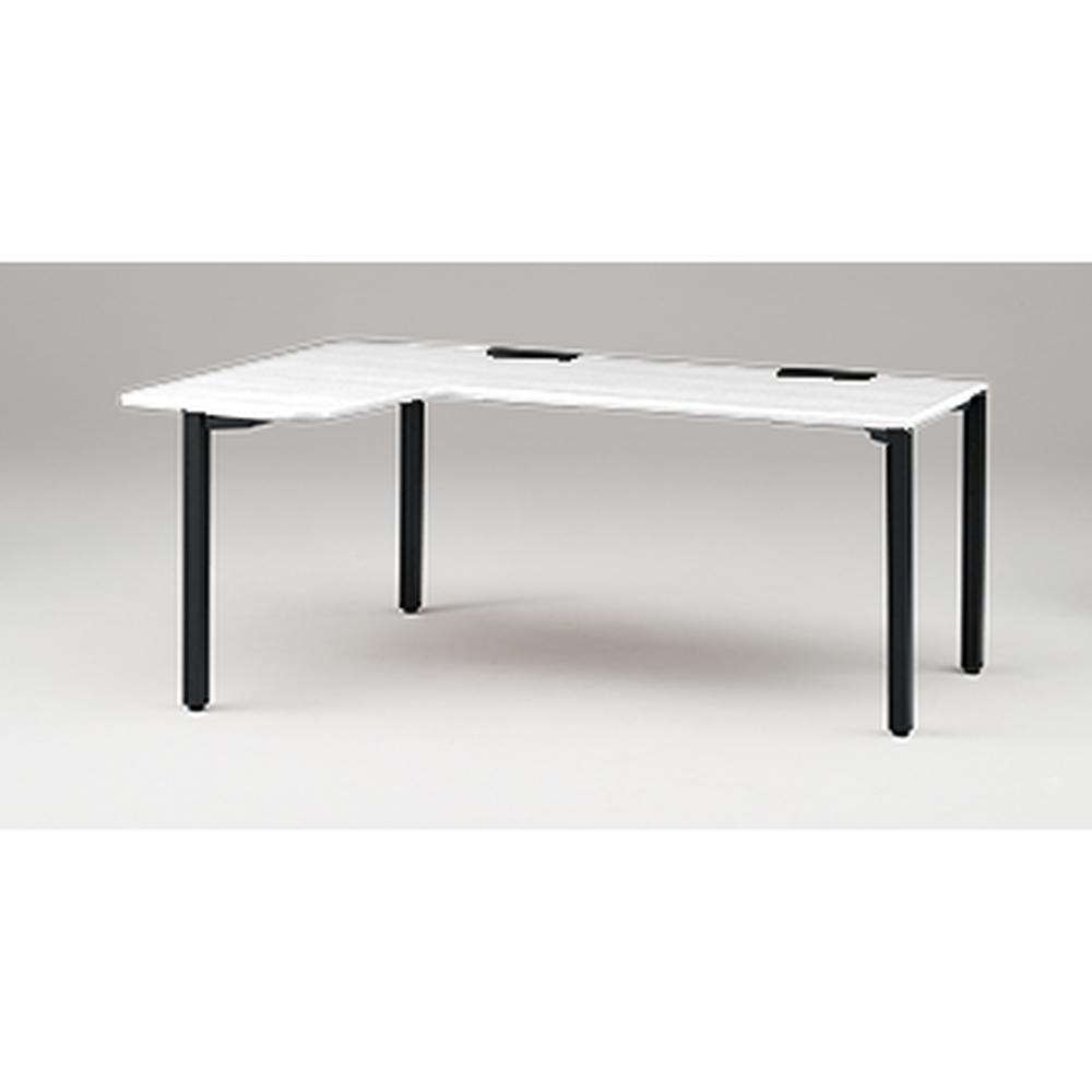 アクトリンク パーソナルテーブル 90°オペレーション レセプションタイプ 左凸 アジャスター脚 W1800(700)×D1200(630)×H720　JP-8276KLWA-TL　［TL：天板 W9/ホワイトW×脚 T1/サテンブラックT］