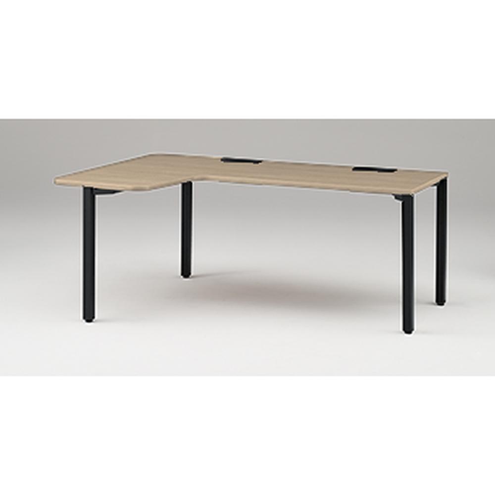 アクトリンク パーソナルテーブル 90°オペレーション レセプションタイプ 左凸 アジャスター脚 W1800(700)×D1200(630)×H720　JP-8276KLWA-TM　［TM：天板 71/アッシュドオークＭ×脚 T1/サテンブラックT］