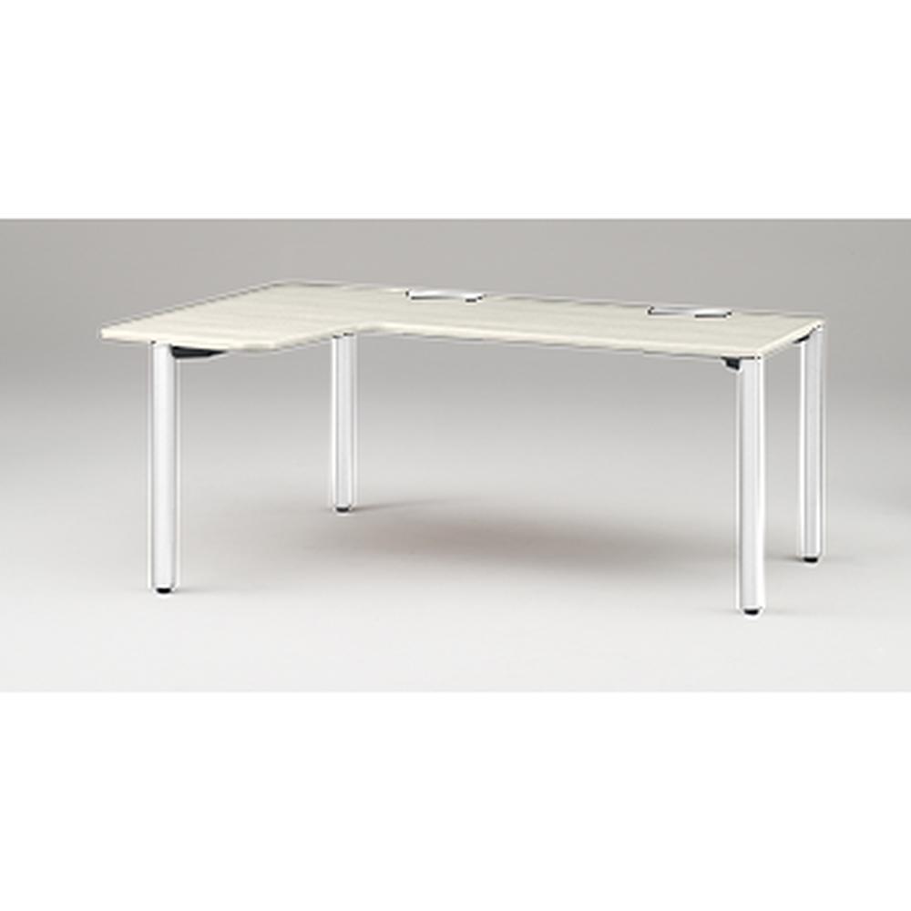 アクトリンク パーソナルテーブル 90°オペレーション レセプションタイプ 左凸 アジャスター脚 W1800(700)×D1200(630)×H720　JP-8276KLWA-WH　［WH：天板 61/アッシュドパインL×脚 W9/ホワイトW］