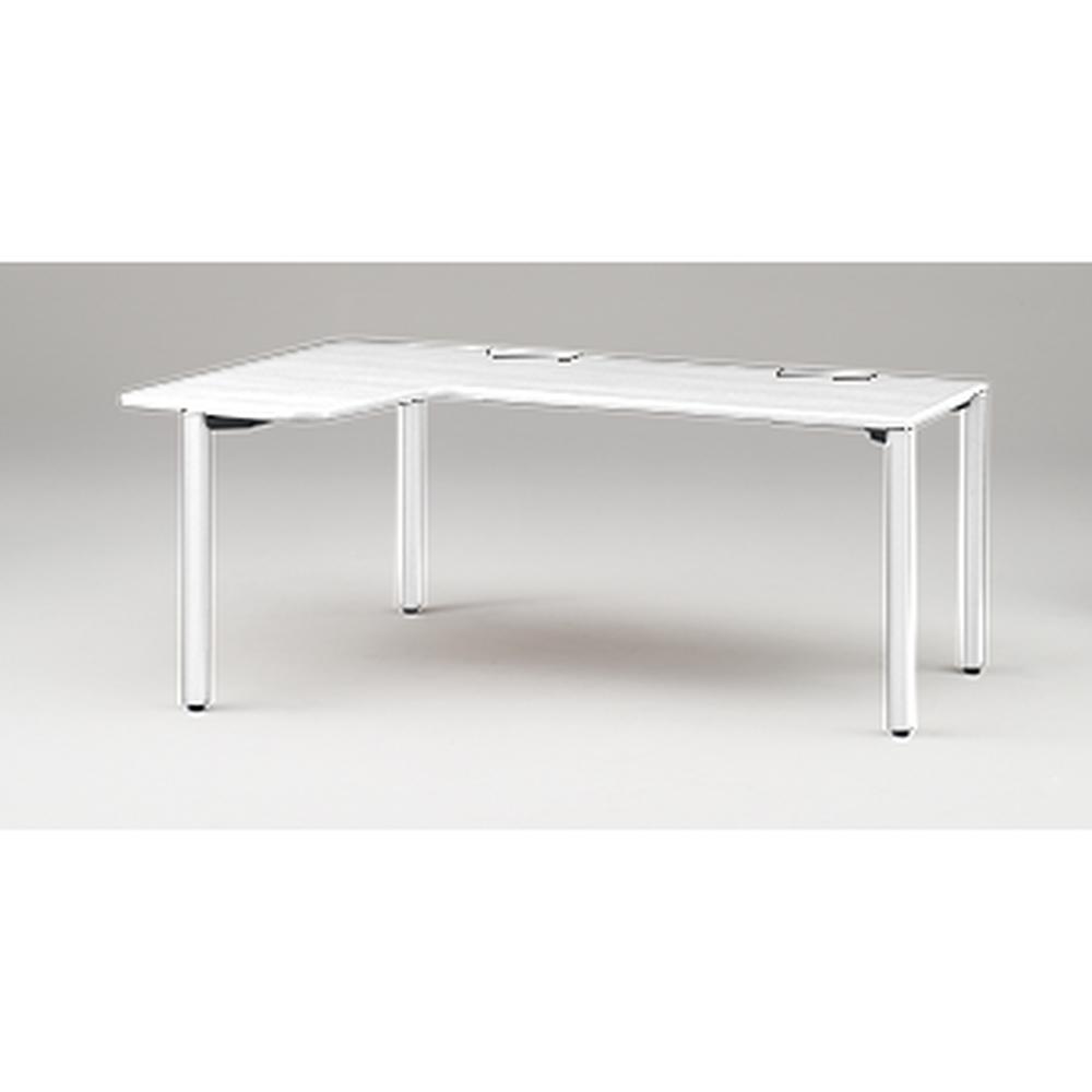 アクトリンク パーソナルテーブル 90°オペレーション レセプションタイプ 左凸 アジャスター脚 W1800(700)×D1200(630)×H720　JP-8276KLWA-WL　［WL：天板 W9/ホワイトW×脚 W9/ホワイトW］