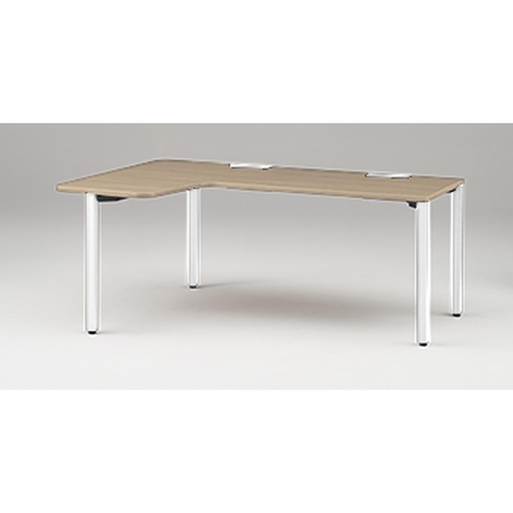 アクトリンク パーソナルテーブル 90°オペレーション レセプションタイプ 左凸 アジャスター脚 W1800(700)×D1200(630)×H720　JP-8276KLWA-WM　［WM：天板 71/アッシュドオークM×脚 W9/ホワイトW］