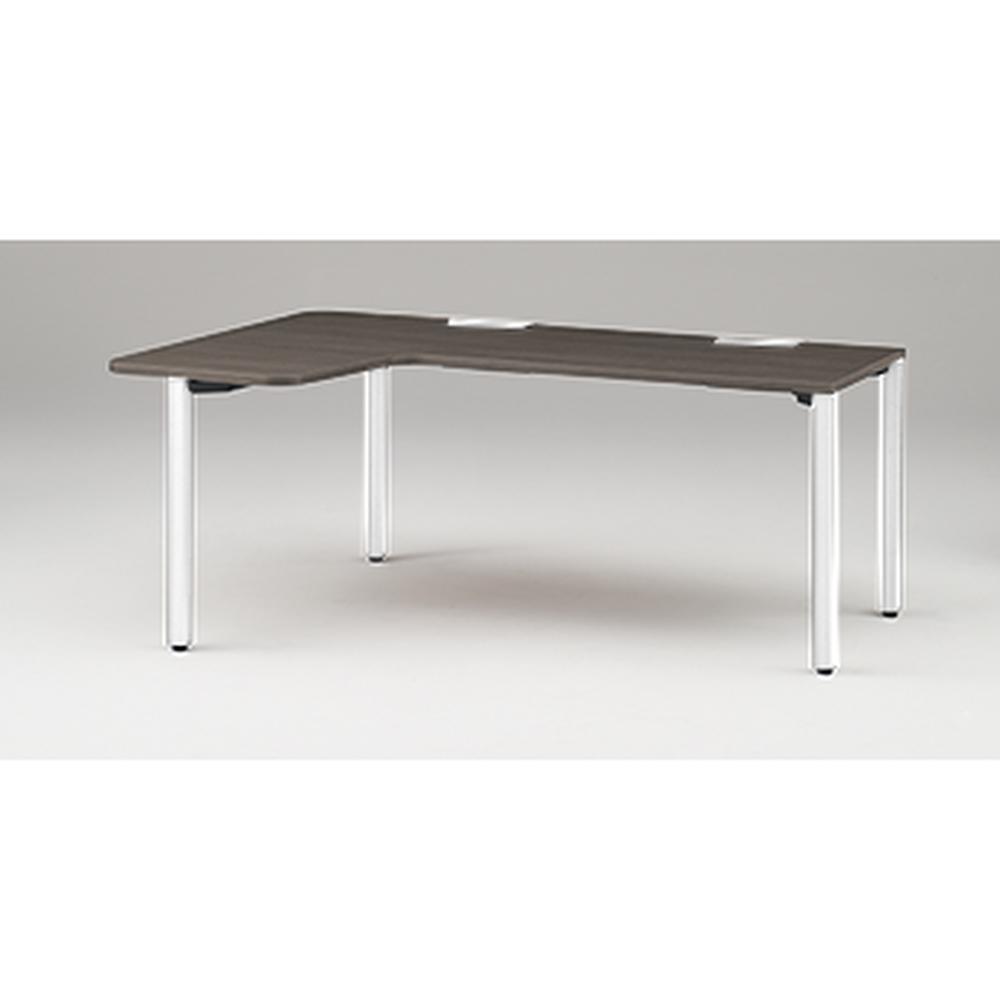 アクトリンク パーソナルテーブル 90°オペレーション レセプションタイプ 左凸 アジャスター脚 W1800(700)×D1200(630)×H720　JP-8276KLWA-WR　［WR：天板 81/アッシュドオークD×脚 W9/ホワイトW］