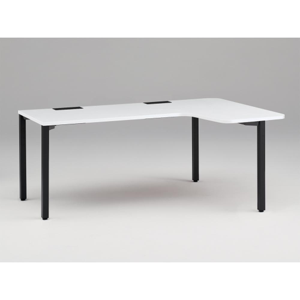アクトリンク パーソナルテーブル 90°オペレーション レセプションタイプ 右凸 アジャスター脚 W1800(700)×D1200(630)×H720　JP-8276KRWA-TL　［TL：天板 W9/ホワイトW×脚 T1/サテンブラックT］