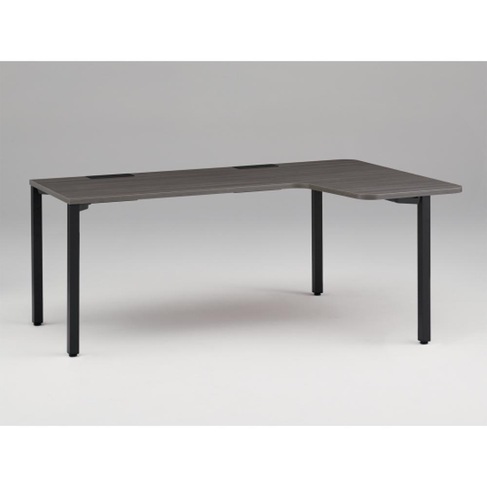 アクトリンク パーソナルテーブル 90°オペレーション レセプションタイプ 右凸 アジャスター脚 W1800(700)×D1200(630)×H720　JP-8276KRWA-TR　［TR：天板 81/アッシュドオークD×脚 T1/サテンブラックT］