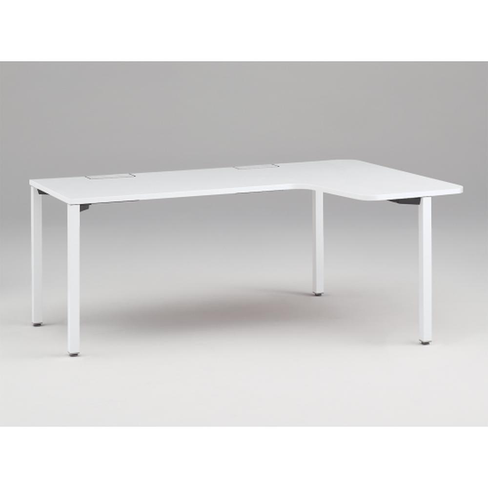 アクトリンク パーソナルテーブル 90°オペレーション レセプションタイプ 右凸 アジャスター脚 W1800(700)×D1200(630)×H720　JP-8276KRWA-WL　［WL：天板 W9/ホワイトW×脚 W9/ホワイトW］