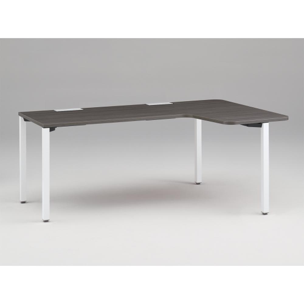 アクトリンク パーソナルテーブル 90°オペレーション レセプションタイプ 右凸 アジャスター脚 W1800(700)×D1200(630)×H720　JP-8276KRWA-WR　［WR：天板 81/アッシュドオークD×脚 W9/ホワイトW］