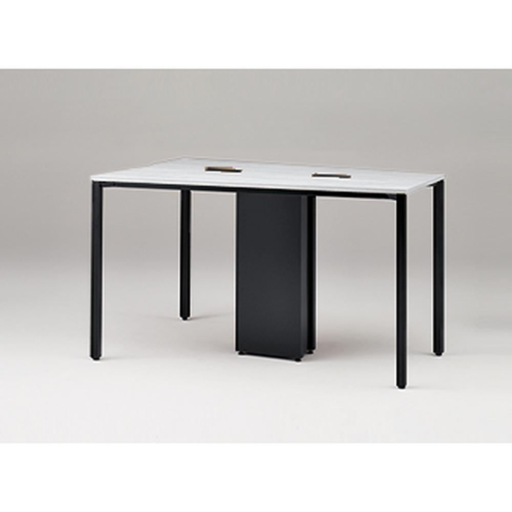 アクトリンク ハイテーブル台形型 配線キャップ付 アジャスター脚 W1800×D1200×H720　JPH-1812TWA-TL　［TL：天板 W9/ホワイトW×脚 T1/サテンブラックT］