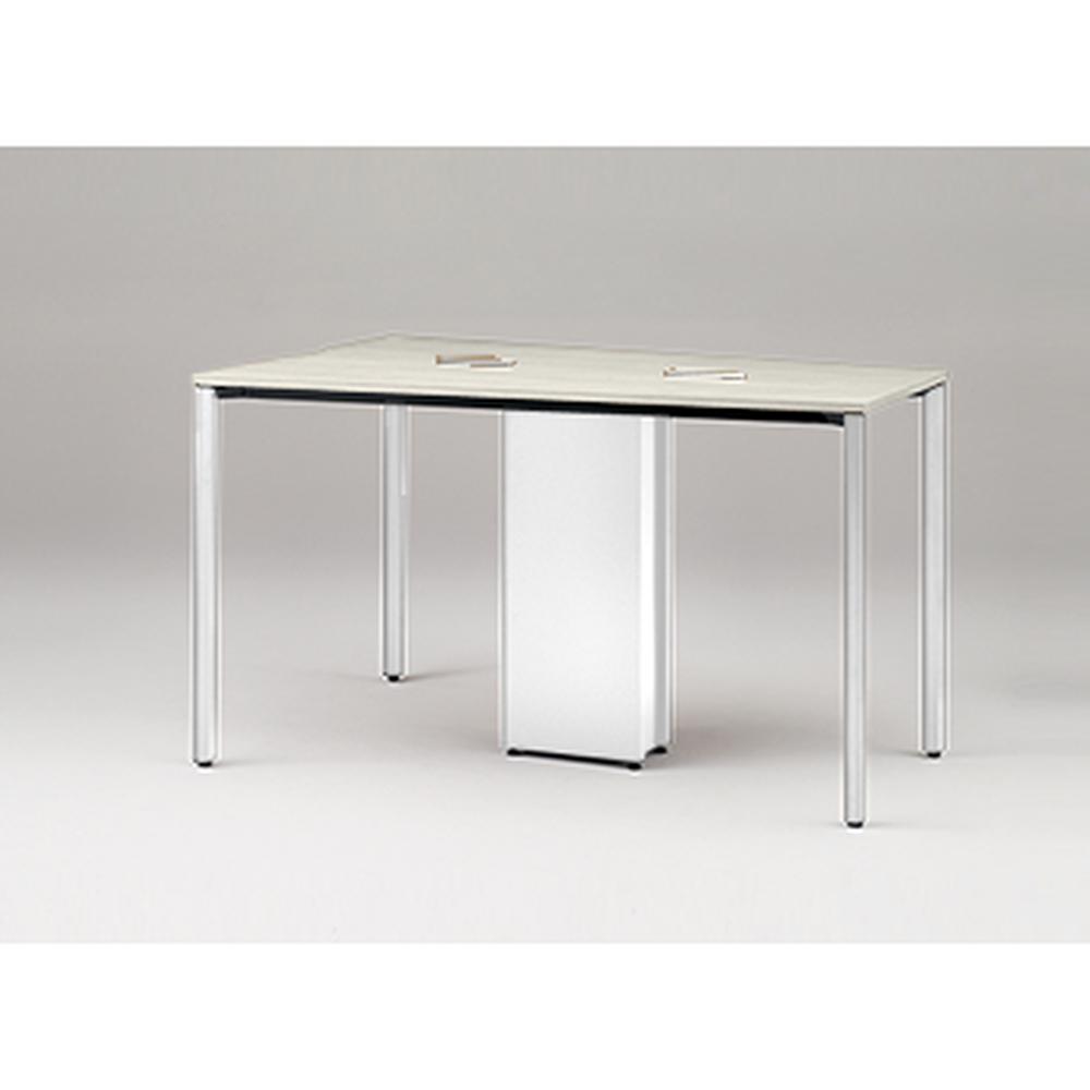 アクトリンク ハイテーブル台形型 配線キャップ付 アジャスター脚 W1800×D1200×H720　JPH-1812TWA-WH　［WH：天板 61/アッシュドパインL×脚 W9/ホワイトW］