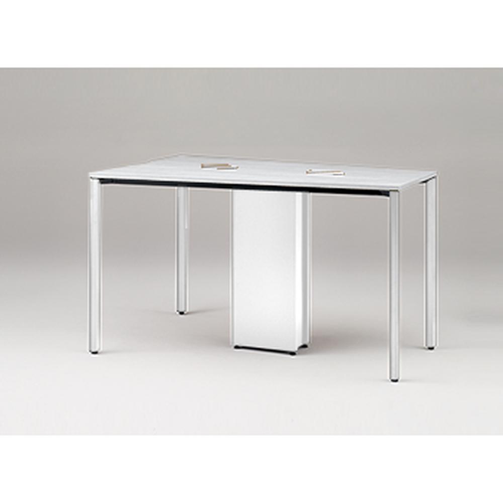 アクトリンク ハイテーブル台形型 配線キャップ付 アジャスター脚 W1800×D1200×H720　JPH-1812TWA-WL　［WL：天板 W9/ホワイトW×脚 W9/ホワイトW］