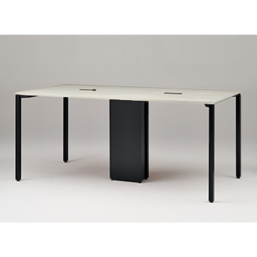 アクトリンク ハイテーブル角型 配線キャップ付両面タイプ アジャスター脚 W2400×D1200×H1050　JPH-2412HWA-TH　［TH：天板 61/アッシュドパインL×脚 T1/サテンブラックT］