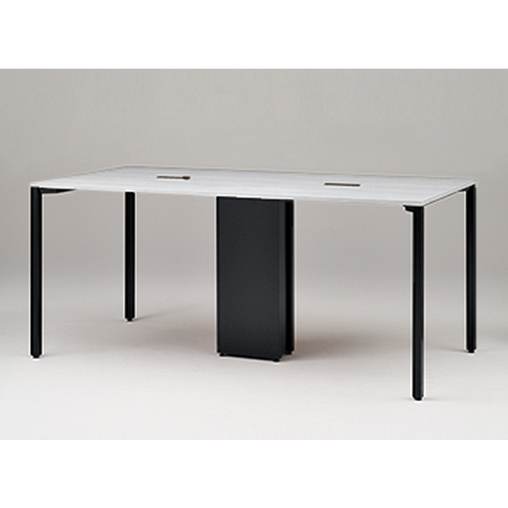 アクトリンク ハイテーブル角型 配線キャップ付両面タイプ アジャスター脚 W2400×D1200×H1050　JPH-2412HWA-TL　［TL：天板 W9/ホワイトW×脚 T1/サテンブラックT］