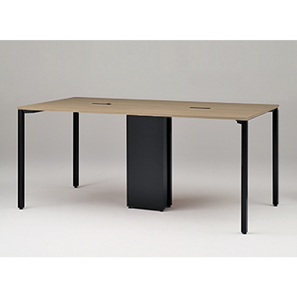 アクトリンク ハイテーブル角型 配線キャップ付両面タイプ アジャスター脚 W2400×D1200×H1050　JPH-2412HWA-TM　［TM：天板 71/アッシュドオークＭ×脚 T1/サテンブラックT］