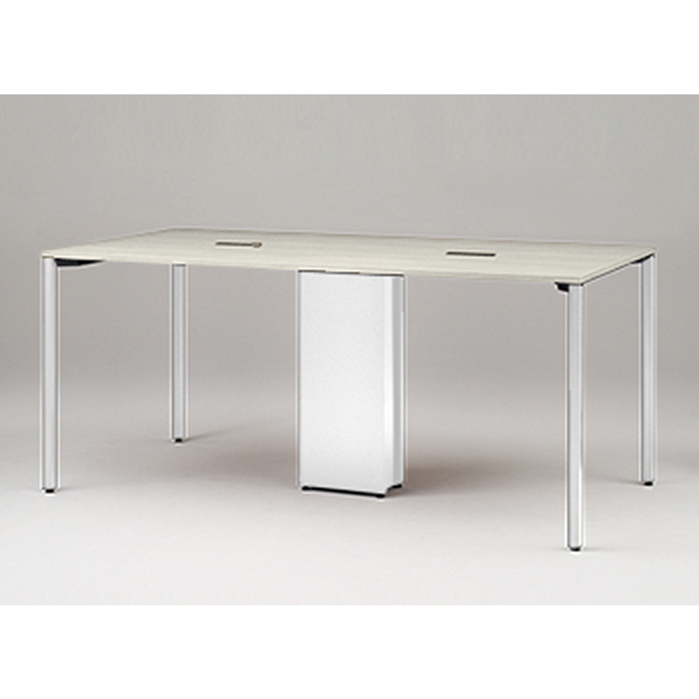 アクトリンク ハイテーブル角型 配線キャップ付両面タイプ アジャスター脚 W1800×D1200×H1050　JPH-1812HWA-WH　［WH：天板 61/アッシュドパインL×脚 W9/ホワイトW］