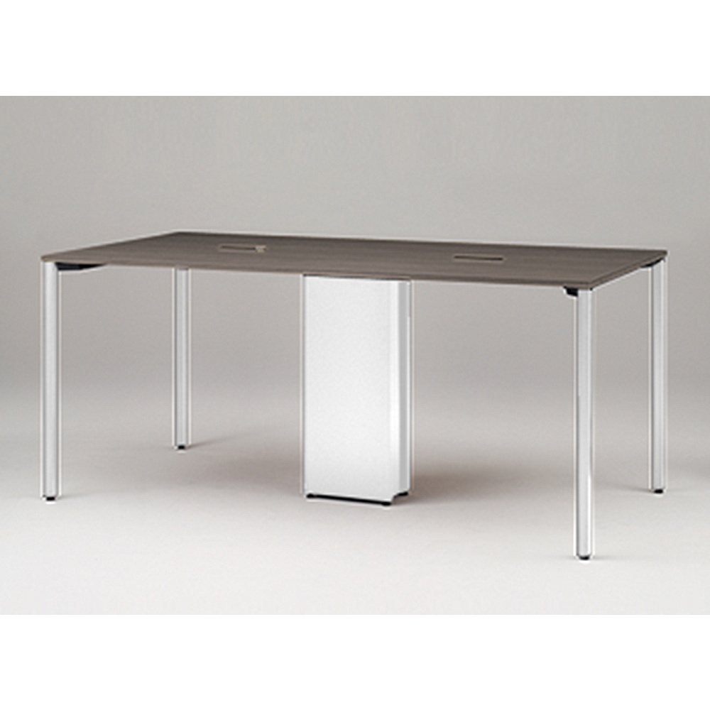 アクトリンク ハイテーブル角型 配線キャップ付両面タイプ アジャスター脚 W1800×D1200×H1050　JPH-1812HWA-WR　［WR：天板 81/アッシュドオークD×脚 W9/ホワイトW］