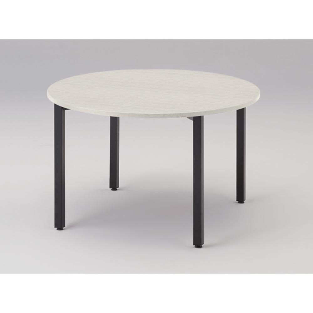 アクトリンク ミーティングテーブル 円型 配線キャップなし アジャスター脚 φ1200×H720　JPM-1212CNA-TH　［TH：天板 61/アッシュドパインL×脚 T1/サテンブラックT］