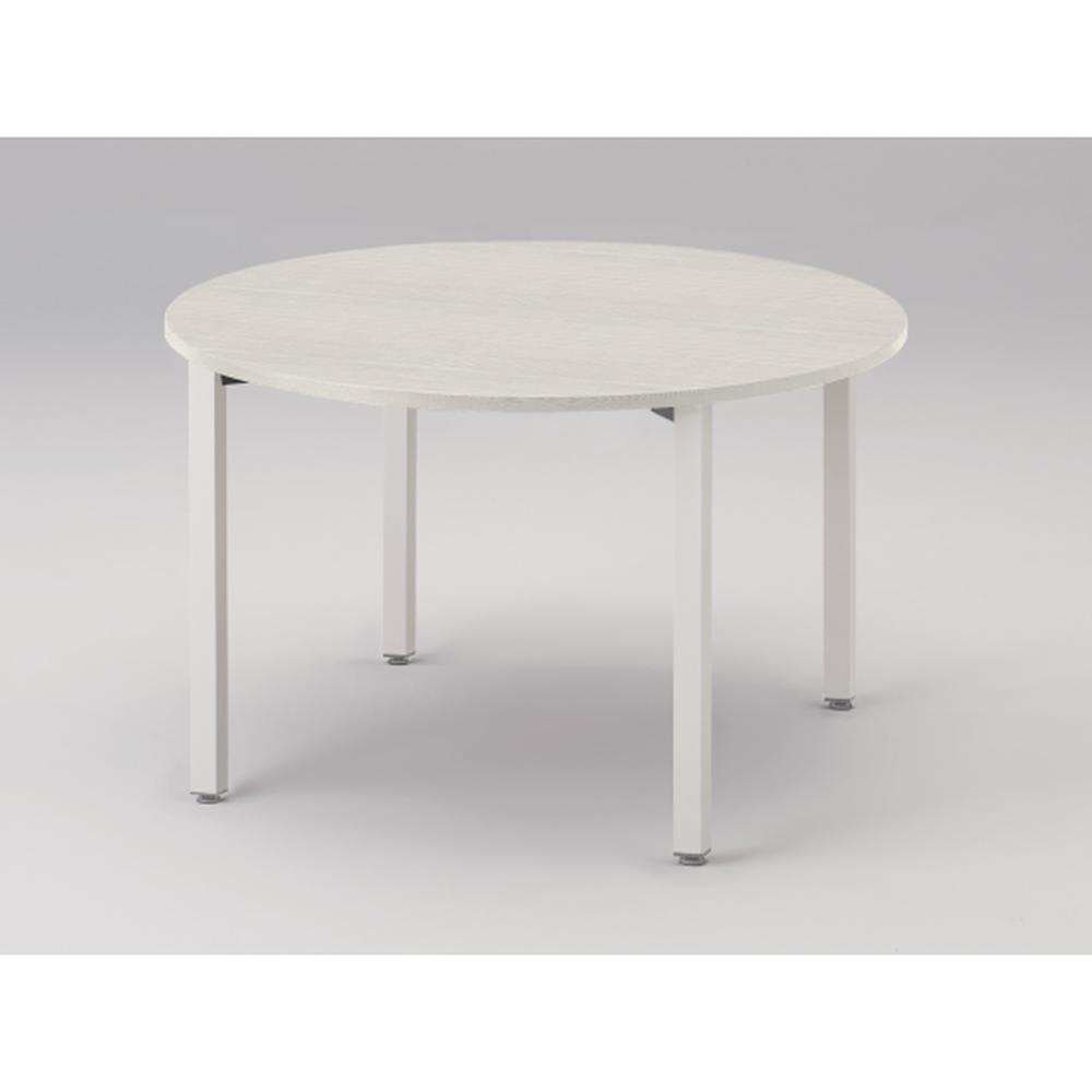アクトリンク ミーティングテーブル 円型 配線キャップなし アジャスター脚 φ1200×H720　JPM-1212CNA-WH　［WH：天板 61/アッシュドパインL×脚 W9/ホワイトW］