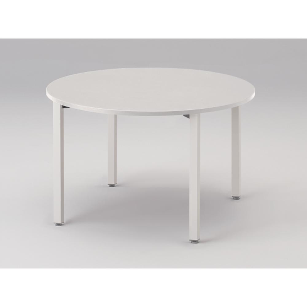 アクトリンク ミーティングテーブル 円型 配線キャップなし アジャスター脚 φ1200×H720　JPM-1212CNA-WL　［WL：天板 W9/ホワイトW×脚 W9/ホワイトW］