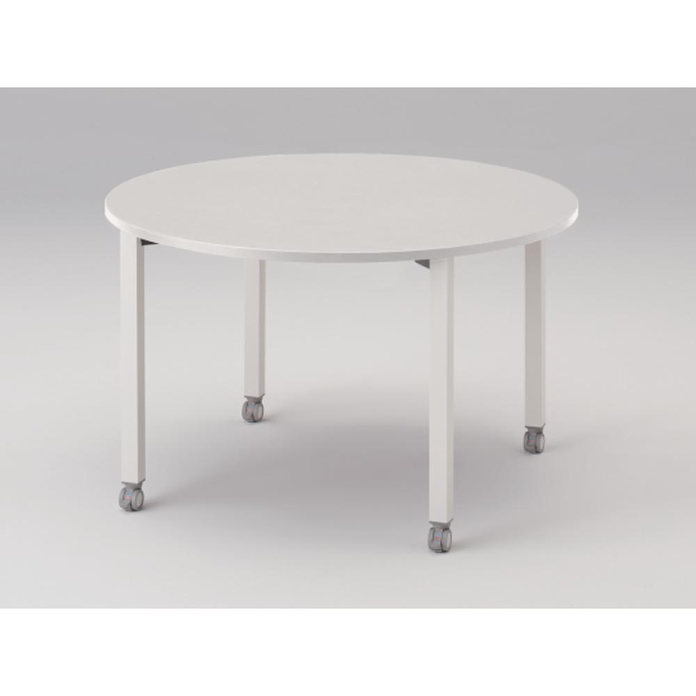 アクトリンク ミーティングテーブル 円型 配線キャップなし キャスター脚 φ1200×H720　JPM-1212CNC-WL　［WL：天板 W9/ホワイトW×脚 W9/ホワイトW］