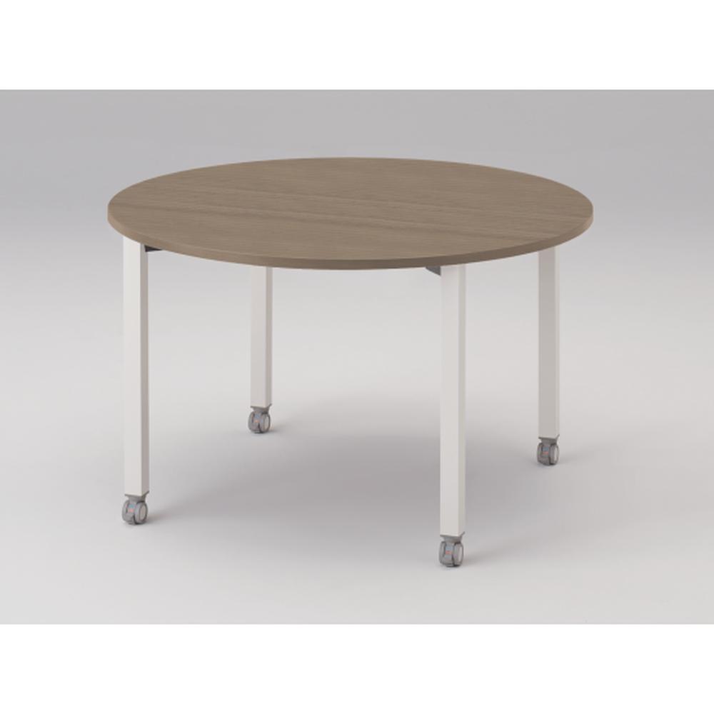 アクトリンク ミーティングテーブル 円型 配線キャップなし キャスター脚 φ1200×H720　JPM-1212CNC-WM　［WM：天板 71/アッシュドオークM×脚 W9/ホワイトW］