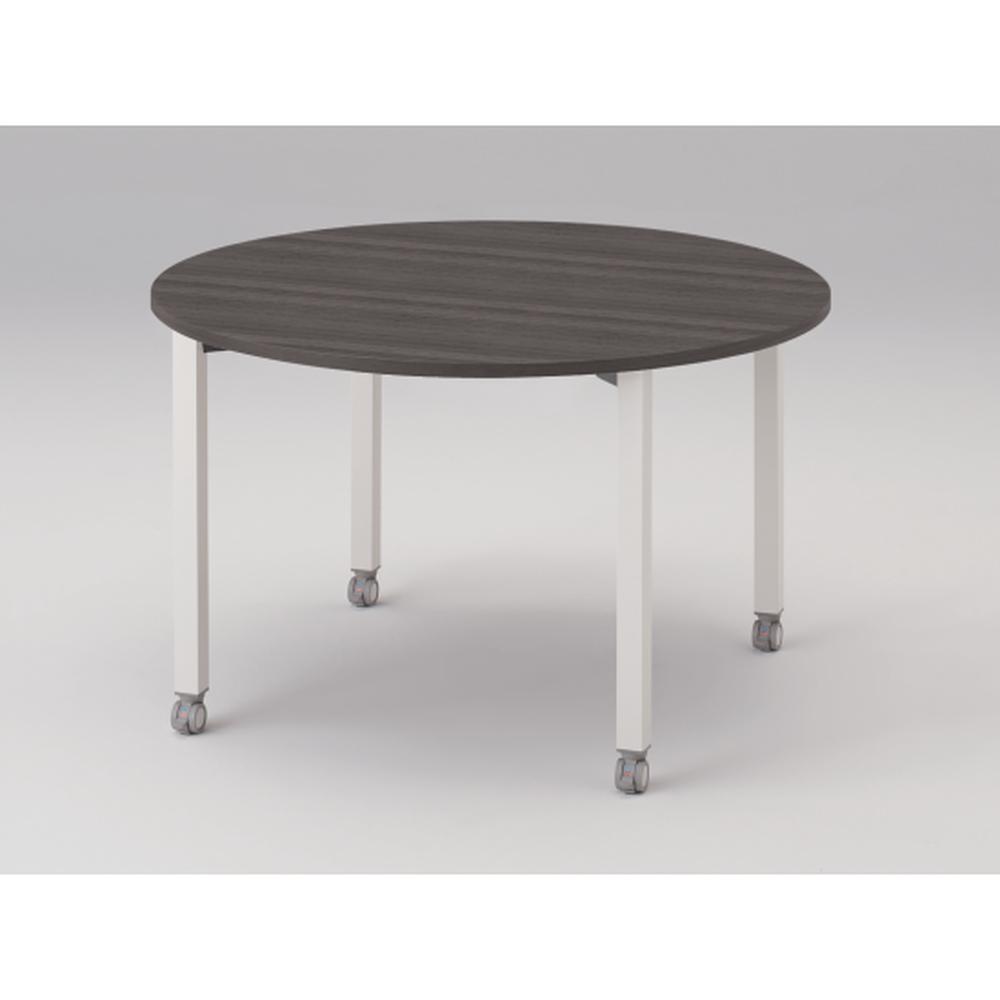 アクトリンク ミーティングテーブル 円型 配線キャップなし キャスター脚 φ1200×H720　JPM-1212CNC-WR　［WR：天板 81/アッシュドオークD×脚 W9/ホワイトW］