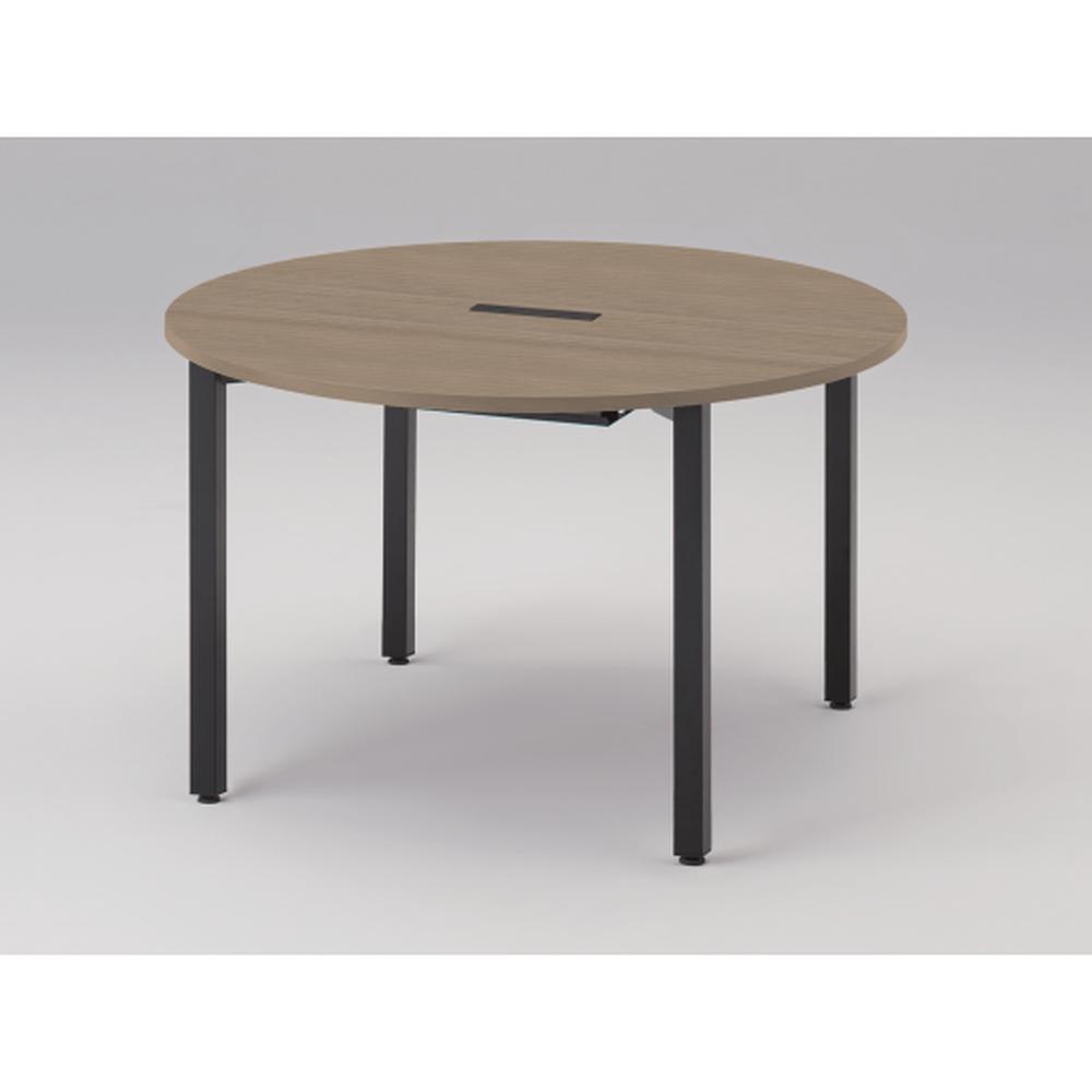 アクトリンク ミーティングテーブル 円型 配線キャップ付 アジャスター脚 φ1200×H720　JPM-1212CWA-TM　［TM：天板 71/アッシュドオークＭ×脚 T1/サテンブラックT］