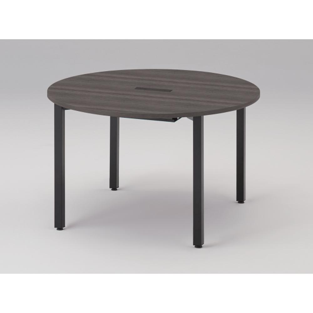 アクトリンク ミーティングテーブル 円型 配線キャップ付 アジャスター脚 φ1200×H720　JPM-1212CWA-TR　［TR：天板 81/アッシュドオークD×脚 T1/サテンブラックT］