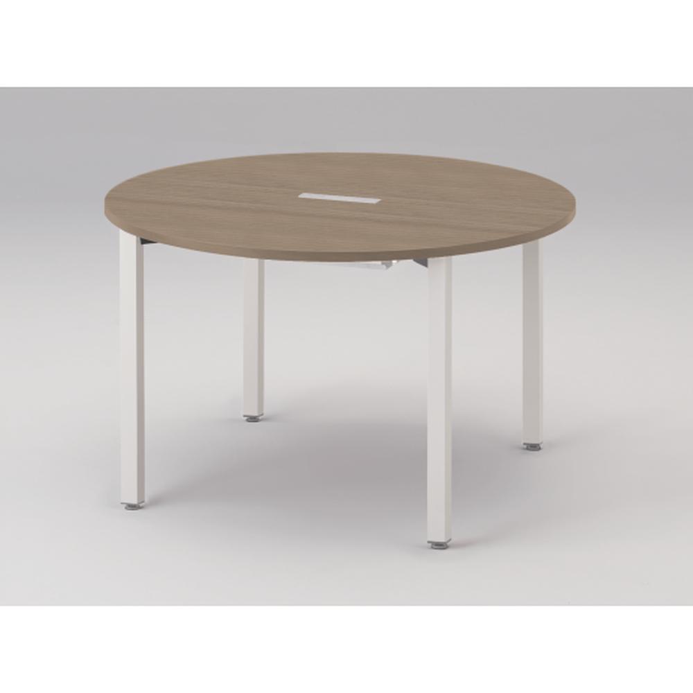 アクトリンク ミーティングテーブル 円型 配線キャップ付 アジャスター脚 φ1200×H720　JPM-1212CWA-WM　［WM：天板 71/アッシュドオークM×脚 W9/ホワイトW］