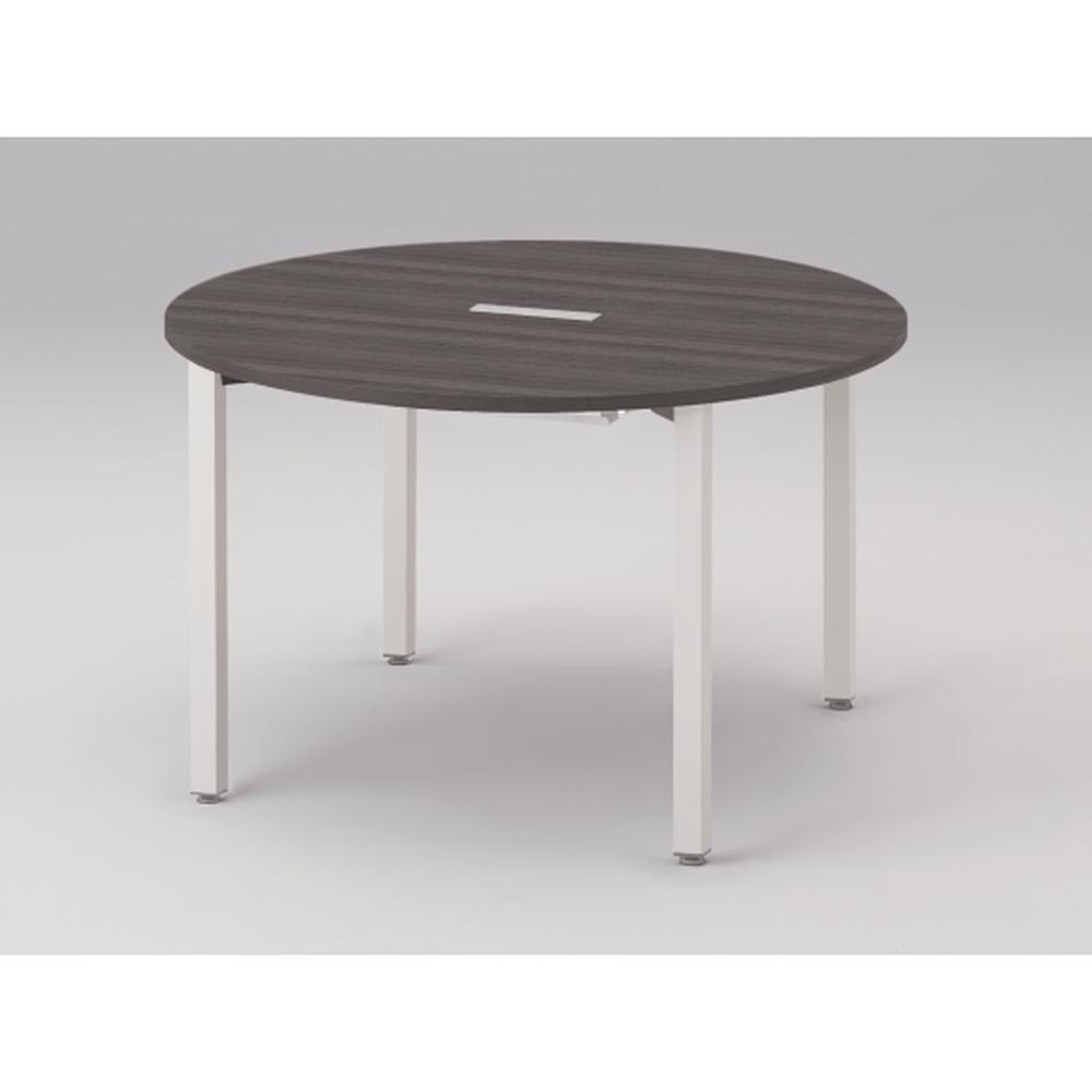 アクトリンク ミーティングテーブル 円型 配線キャップ付 アジャスター脚 φ1200×H720　JPM-1212CWA-WR　［WR：天板 81/アッシュドオークD×脚 W9/ホワイトW］