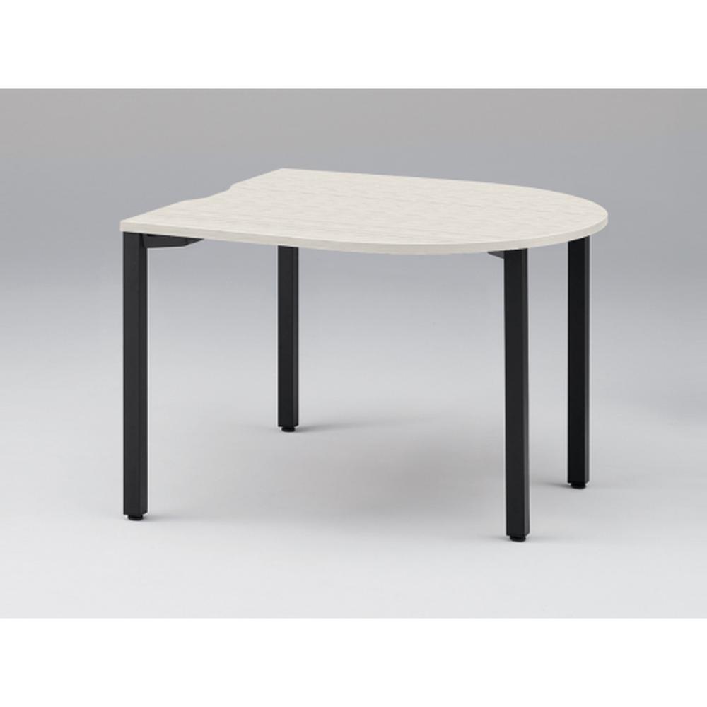 アクトリンク ミーティングテーブル 片R型 配線キャップなし アジャスター脚 W1200×D1200×H720　JPM-1212RNA-TH　［TH：天板 61/アッシュドパインL×脚 T1/サテンブラックT］