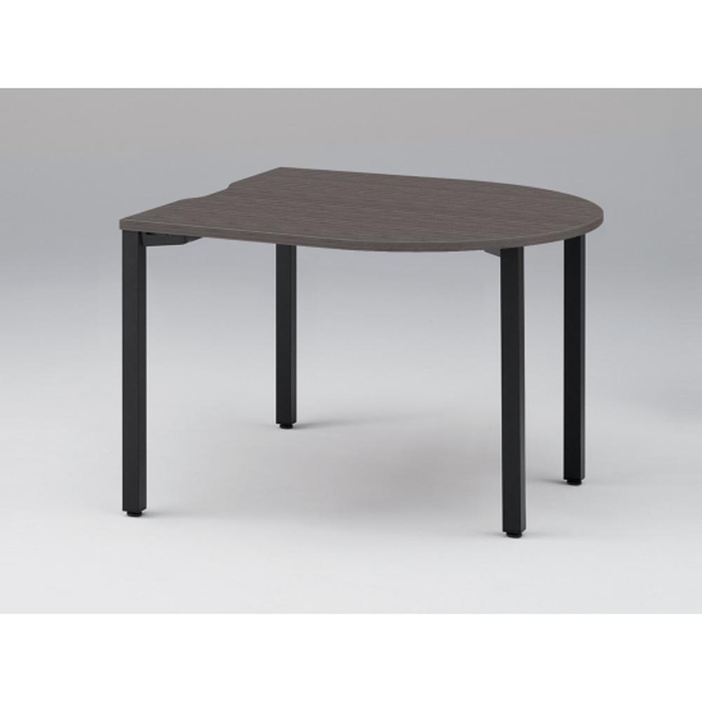 アクトリンク ミーティングテーブル 片R型 配線キャップなし アジャスター脚 W1200×D1200×H720　JPM-1212RNA-TR　［TR：天板 81/アッシュドオークD×脚 T1/サテンブラックT］