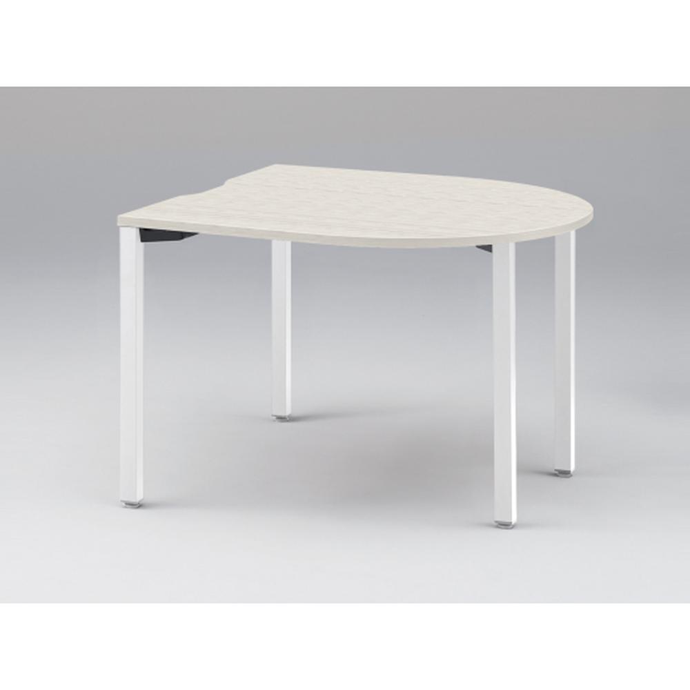 アクトリンク ミーティングテーブル 片R型 配線キャップなし アジャスター脚 W1200×D1200×H720　JPM-1212RNA-WH　［WH：天板 61/アッシュドパインL×脚 W9/ホワイトW］