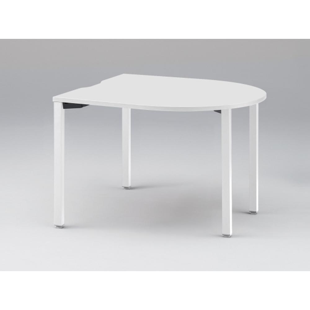 アクトリンク ミーティングテーブル 片R型 配線キャップなし アジャスター脚 W1200×D1200×H720　JPM-1212RNA-WL　［WL：天板 W9/ホワイトW×脚 W9/ホワイトW］