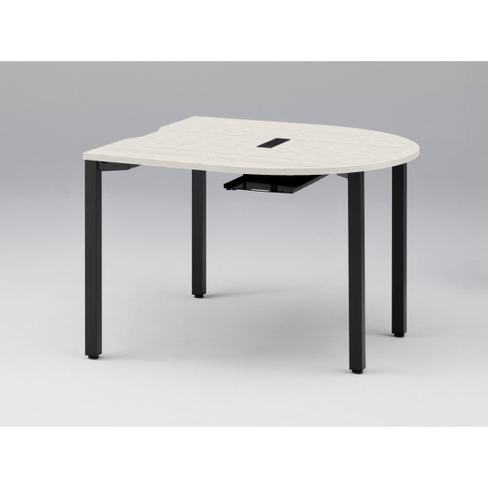 アクトリンク ミーティングテーブル 片R型 配線キャップ付 アジャスター脚 W1200×D1200×H720　JPM-1212RWA-TH　［TH：天板 61/アッシュドパインL×脚 T1/サテンブラックT］