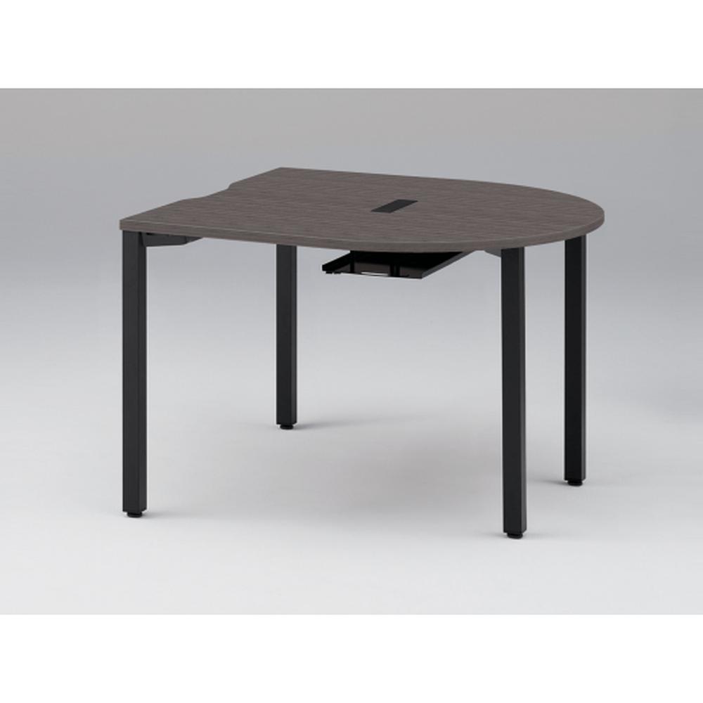 アクトリンク ミーティングテーブル 片R型 配線キャップ付 アジャスター脚 W1200×D1200×H720　JPM-1212RWA-TR　［TR：天板 81/アッシュドオークD×脚 T1/サテンブラックT］