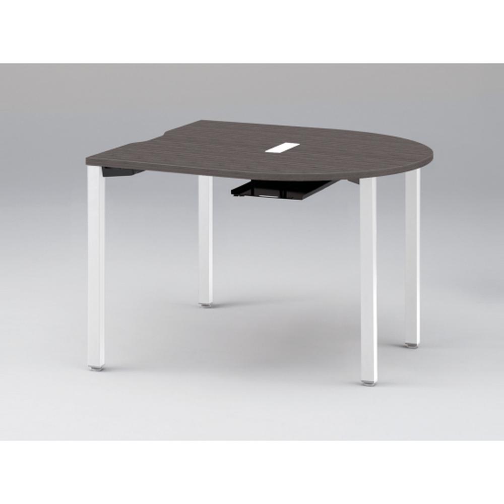 アクトリンク ミーティングテーブル 片R型 配線キャップ付 アジャスター脚 W1200×D1200×H720　JPM-1212RWA-WR　［WR：天板 81/アッシュドオークD×脚 W9/ホワイトW］