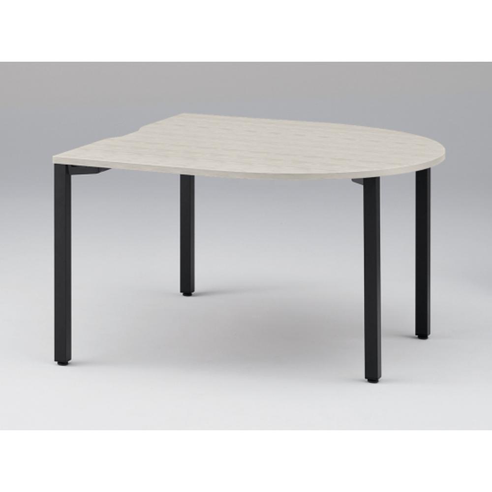 アクトリンク ミーティングテーブル 片R型 配線キャップなし アジャスター脚 W1400×D1400×H720　JPM-1414RNA-TH　［TH：天板 61/アッシュドパインL×脚 T1/サテンブラックT］