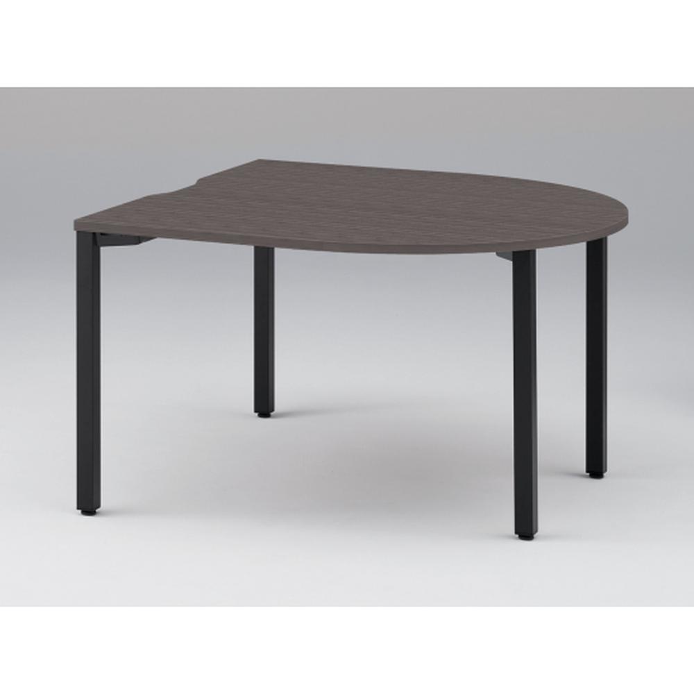 アクトリンク ミーティングテーブル 片R型 配線キャップなし アジャスター脚 W1400×D1400×H720　JPM-1414RNA-TR　［TR：天板 81/アッシュドオークD×脚 T1/サテンブラックT］