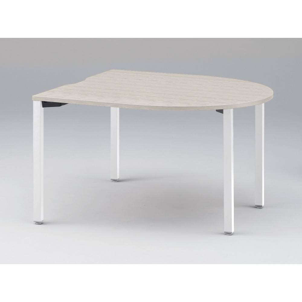 アクトリンク ミーティングテーブル 片R型 配線キャップなし アジャスター脚 W1400×D1400×H720　JPM-1414RNA-WH　［WH：天板 61/アッシュドパインL×脚 W9/ホワイトW］