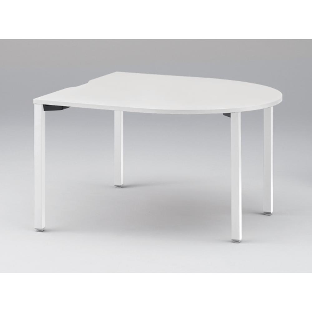 アクトリンク ミーティングテーブル 片R型 配線キャップなし アジャスター脚 W1400×D1400×H720　JPM-1414RNA-WL　［WL：天板 W9/ホワイトW×脚 W9/ホワイトW］