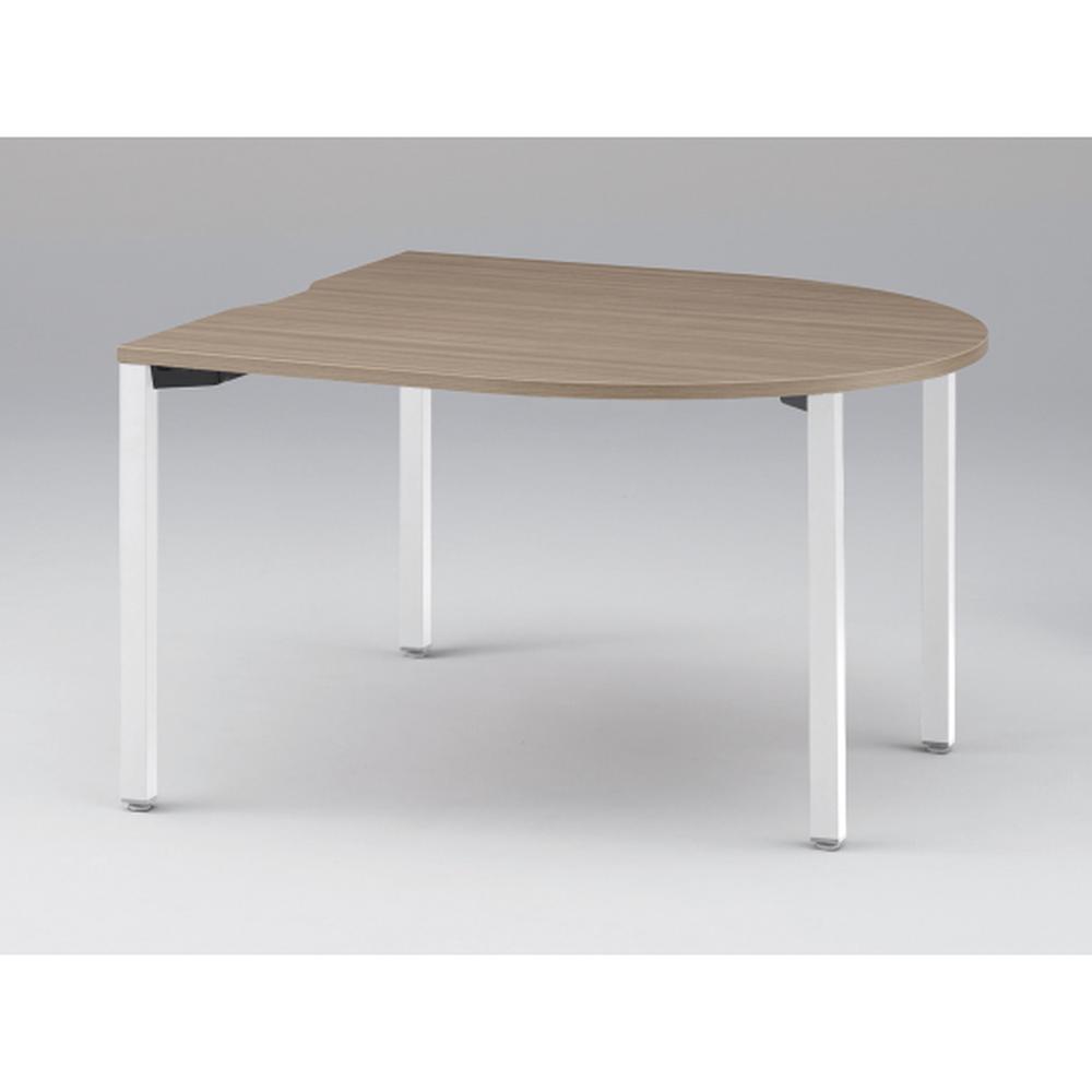 アクトリンク ミーティングテーブル 片R型 配線キャップなし アジャスター脚 W1400×D1400×H720　JPM-1414RNA-WM　［WM：天板 71/アッシュドオークM×脚 W9/ホワイトW］