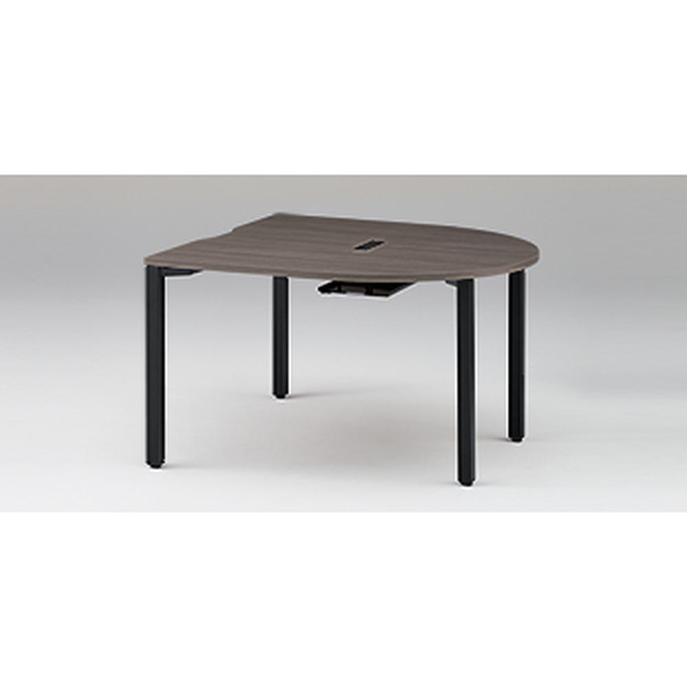 アクトリンク ミーティングテーブル 片R型 配線キャップ付 アジャスター脚 W1400×D1400×H720　JPM-1414RWA-TR　［TR：天板 81/アッシュドオークD×脚 T1/サテンブラックT］