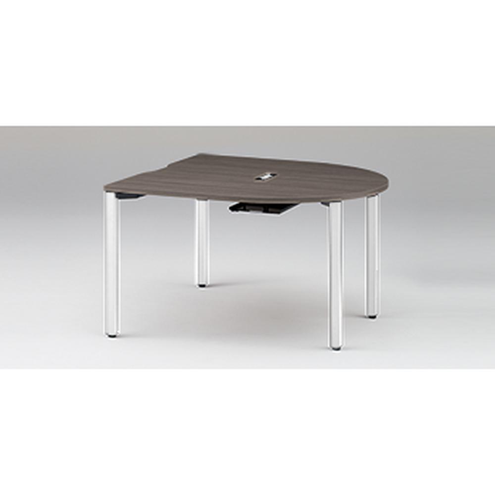 アクトリンク ミーティングテーブル 片R型 配線キャップ付 アジャスター脚 W1400×D1400×H720　JPM-1414RWA-WR　［WR：天板 81/アッシュドオークD×脚 W9/ホワイトW］