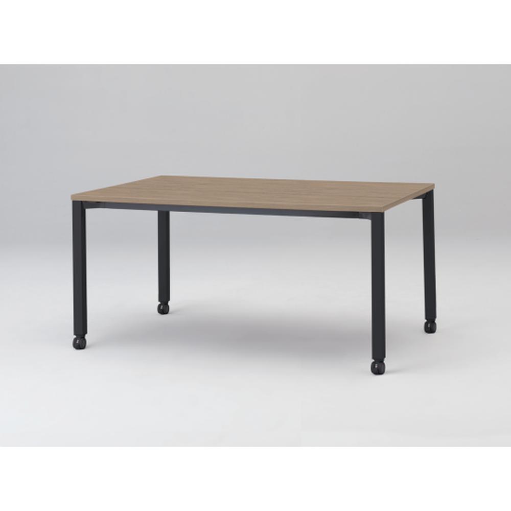 アクトリンク ミーティングテーブル 角型 配線キャップなし キャスター脚 W1500×D700×H720　JPM-1507HNC-TM　［TM：天板 71/アッシュドオークＭ×脚 T1/サテンブラックT］