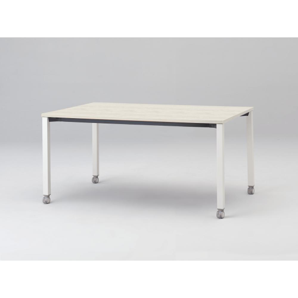 アクトリンク ミーティングテーブル 角型 配線キャップなし キャスター脚 W1500×D700×H720　JPM-1507HNC-WH　［WH：天板 61/アッシュドパインL×脚 W9/ホワイトW］