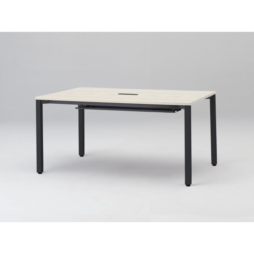 アクトリンク ミーティングテーブル 角型 配線キャップ付 アジャスター脚 W1500×D700×H720　JPM-1507HWA-TH　［TH：天板 61/アッシュドパインL×脚 T1/サテンブラックT］