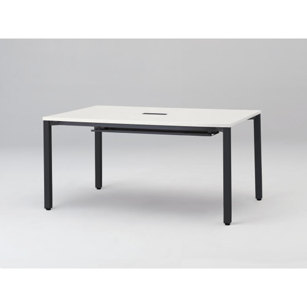 アクトリンク ミーティングテーブル 角型 配線キャップ付 アジャスター脚 W1500×D700×H720　JPM-1507HWA-TL　［TL：天板 W9/ホワイトW×脚 T1/サテンブラックT］