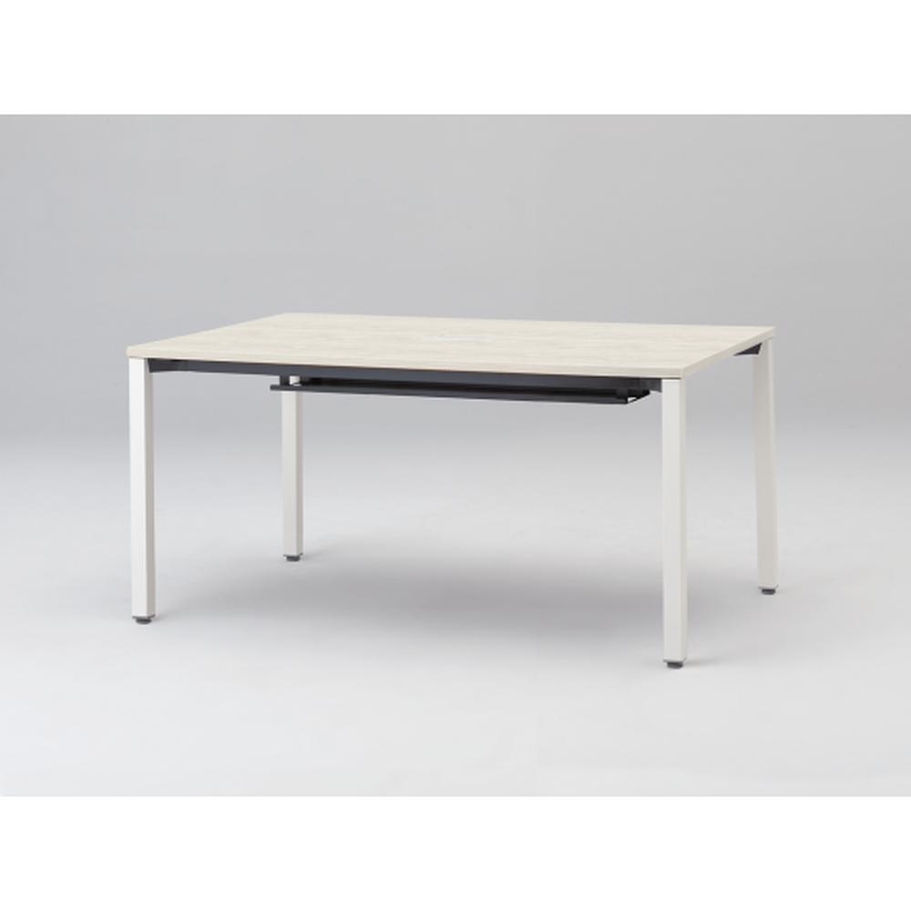 アクトリンク ミーティングテーブル 角型 配線キャップ付 アジャスター脚 W1500×D700×H720　JPM-1507HWA-WH　［WH：天板 61/アッシュドパインL×脚 W9/ホワイトW］