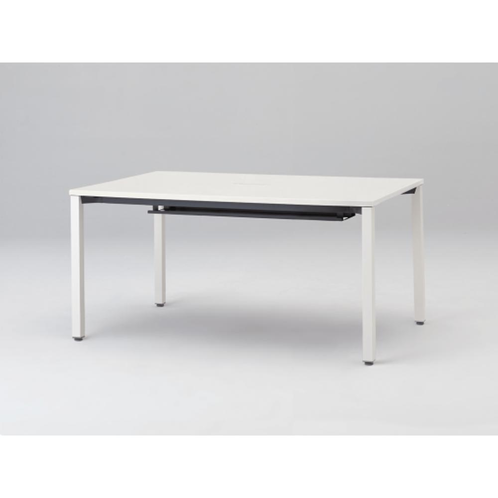 アクトリンク ミーティングテーブル 角型 配線キャップ付 アジャスター脚 W1500×D700×H720　JPM-1507HWA-WL　［WL：天板 W9/ホワイトW×脚 W9/ホワイトW］